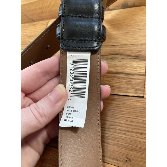 Allen Edmonds Wide Basic Dress Leather Belt Black Size 40 Preppy Office Quality - Picture 3 of 7